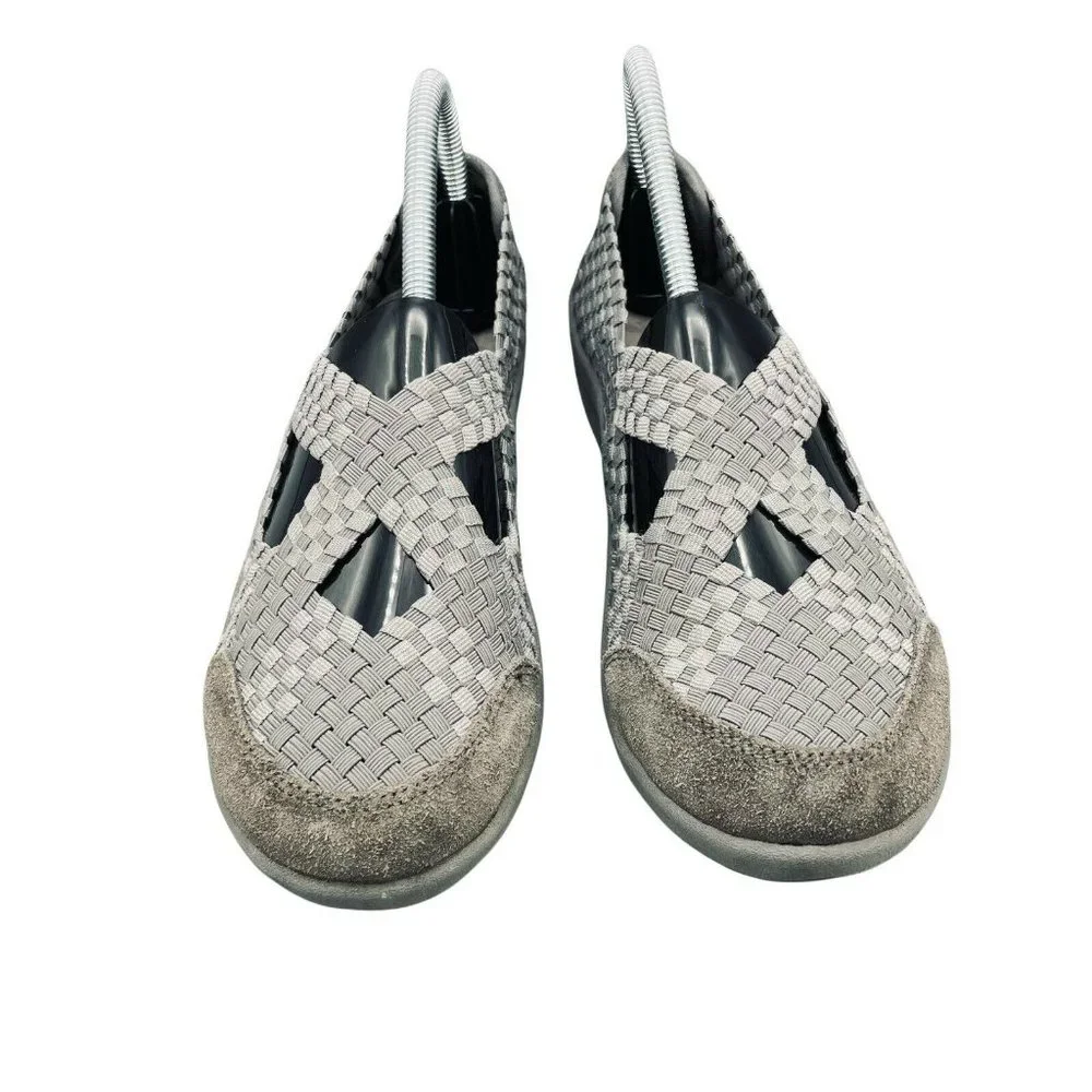 Skechers Weave Criss Cross Comfort Shoes Gray Size 6.5 Women Closed Toe Slip On - Picture 5 of 8
